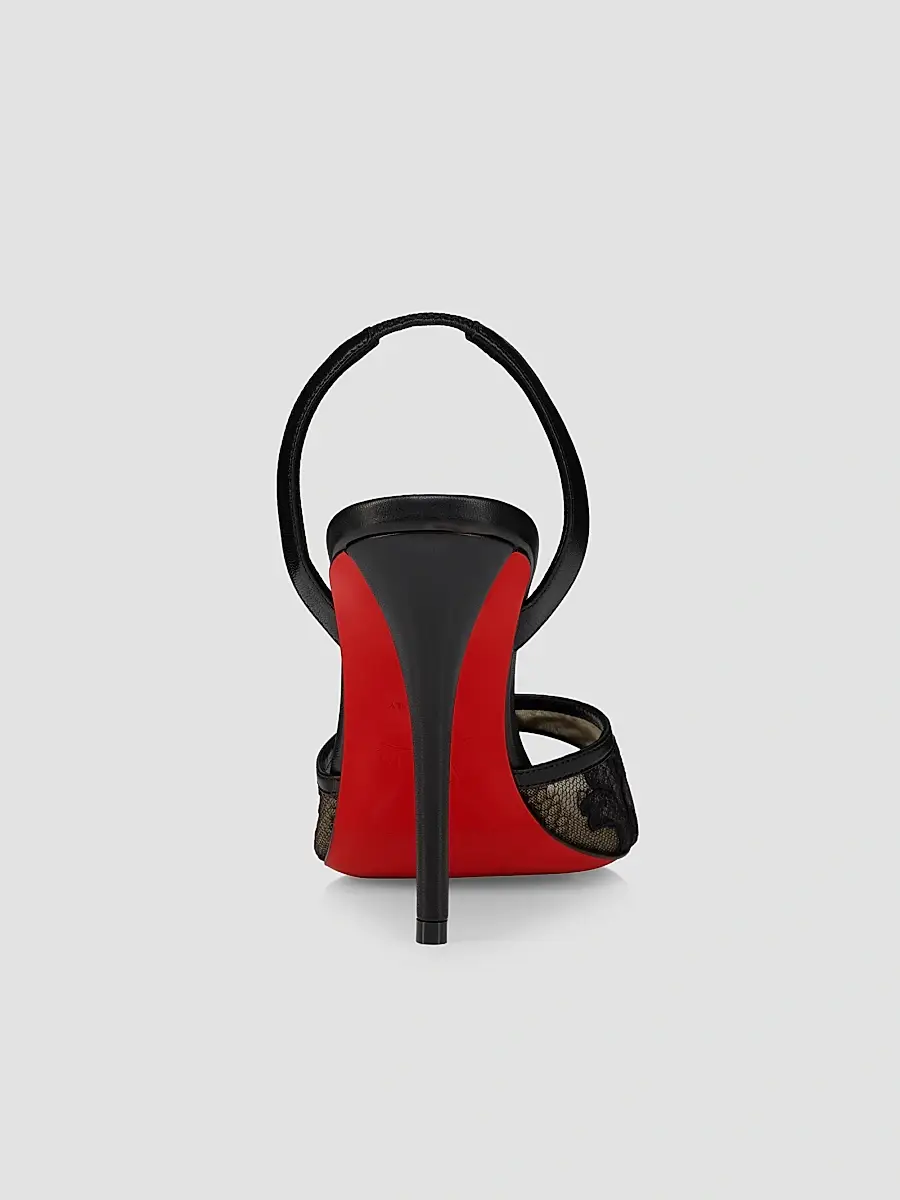 Christian Louboutin Women's Miss Z Lace and Mesh Sling Sandals | Thumbnail 3 Christian Louboutin Women's Miss Z Lace and Mesh Sling Sandals | Thumbnail 3