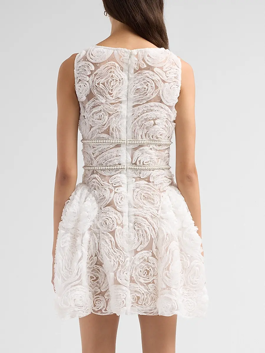 Self-Portrait Women's Tulle Laced A-Line Mini Dress | Thumbnail 3