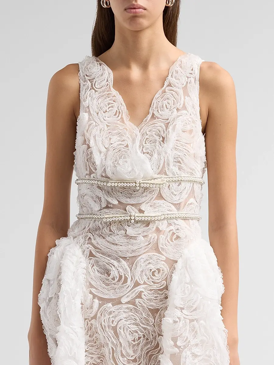 Self-Portrait Women's Tulle Laced A-Line Mini Dress | Thumbnail 5