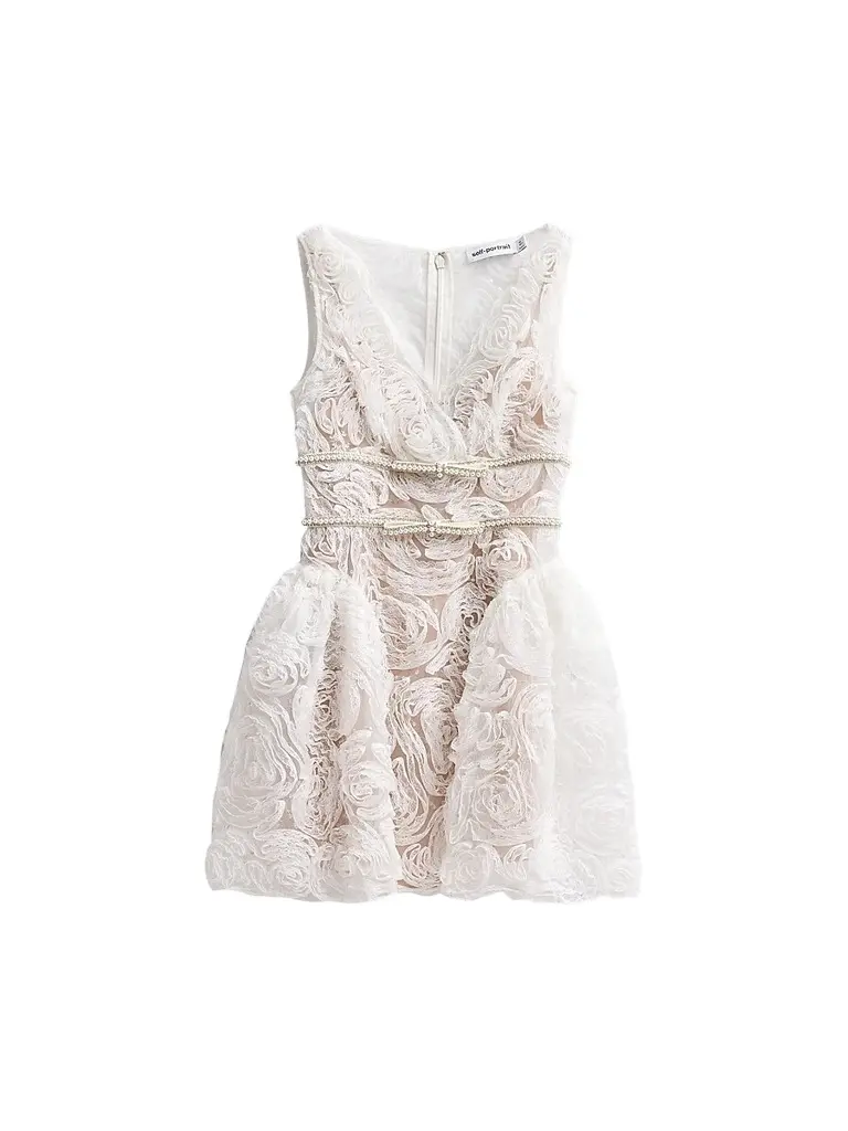 Self-Portrait Women's Tulle Laced A-Line Mini Dress