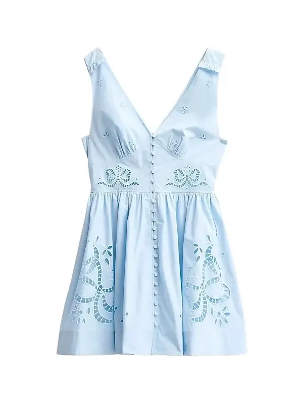 Self-Portrait Women's Eyelet Embroidered Cotton Mini Dress