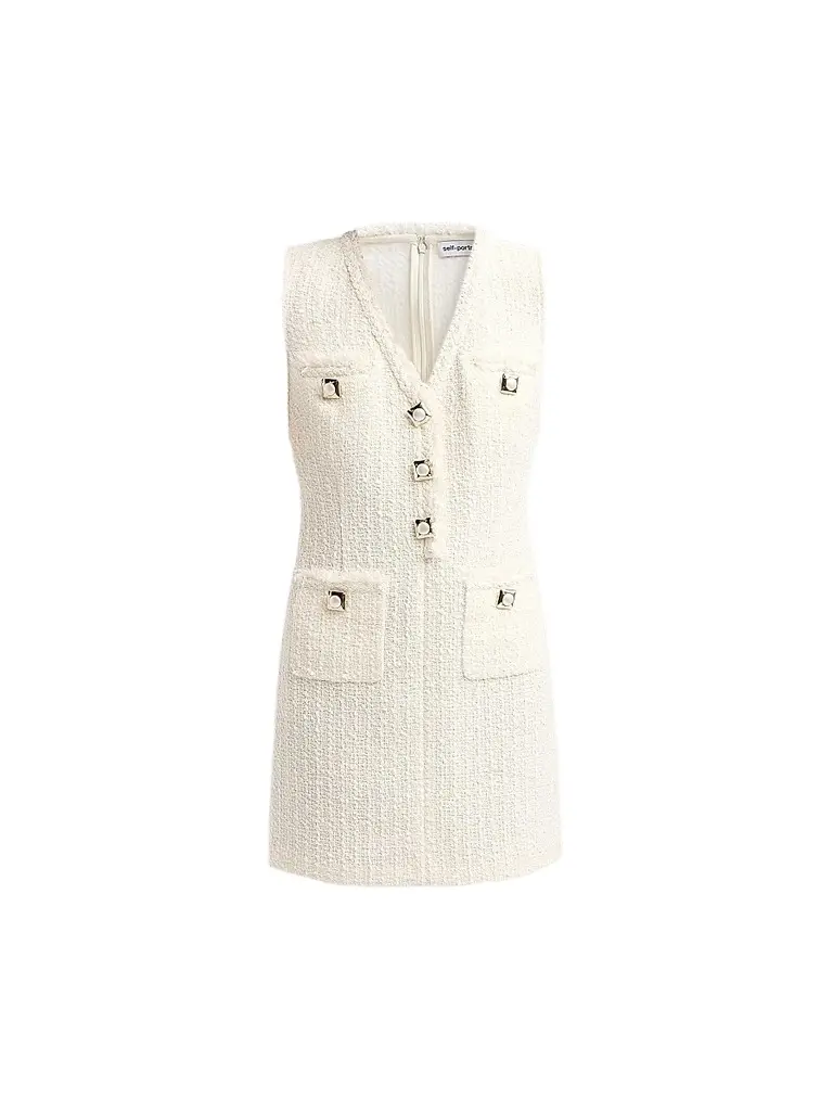 Self-Portrait Women's Bouclé V-Neck Shift Mini Dress