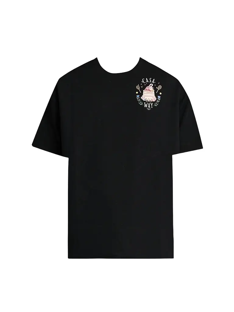 Casablanca Men's Casa Way Cotton Crewneck T-Shirt - Black | Image 1 Casablanca Men's Casa Way Cotton Crewneck T-Shirt - Black | Image 1
