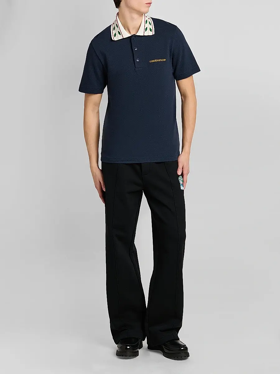 Casablanca Men's Laurel Cotton Pique Polo Shirt | Thumbnail 2