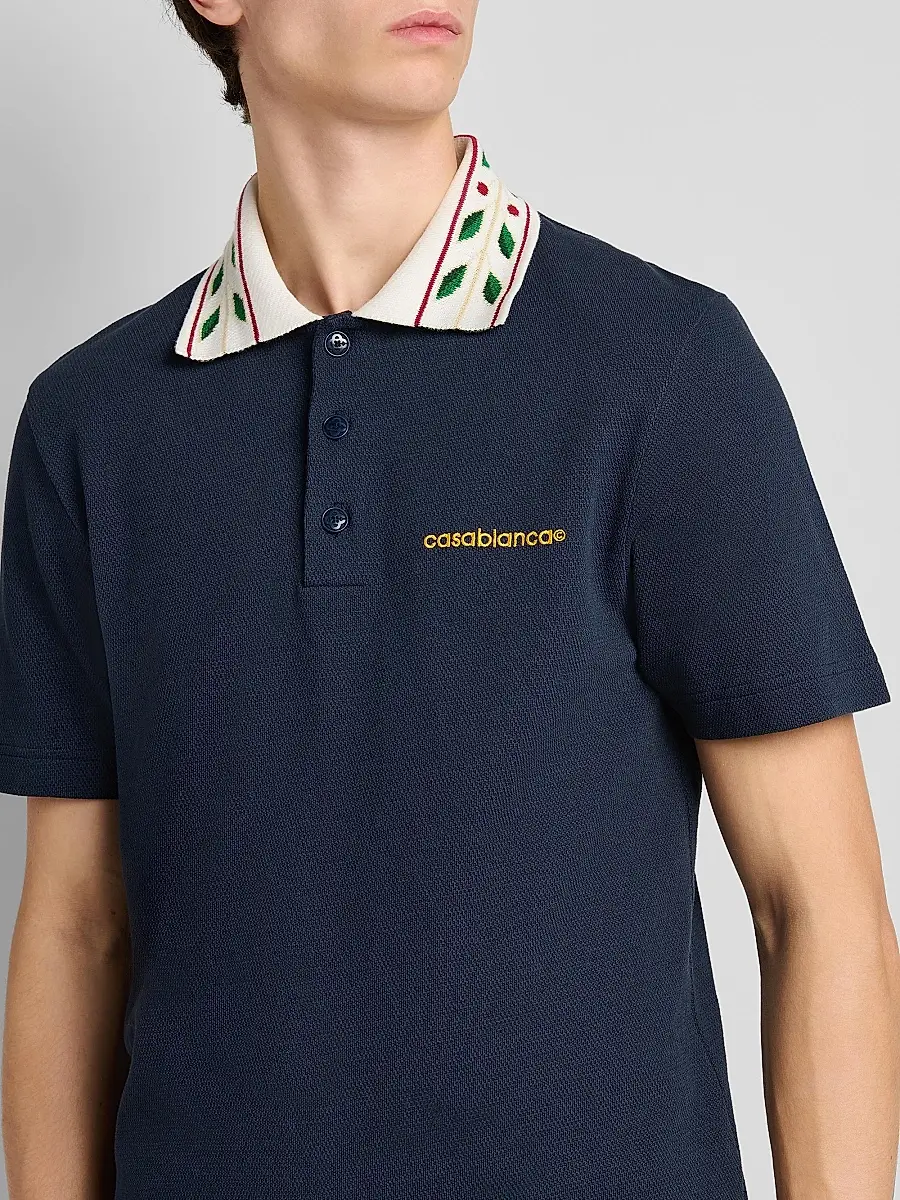 Casablanca Men's Laurel Cotton Pique Polo Shirt | Thumbnail 5