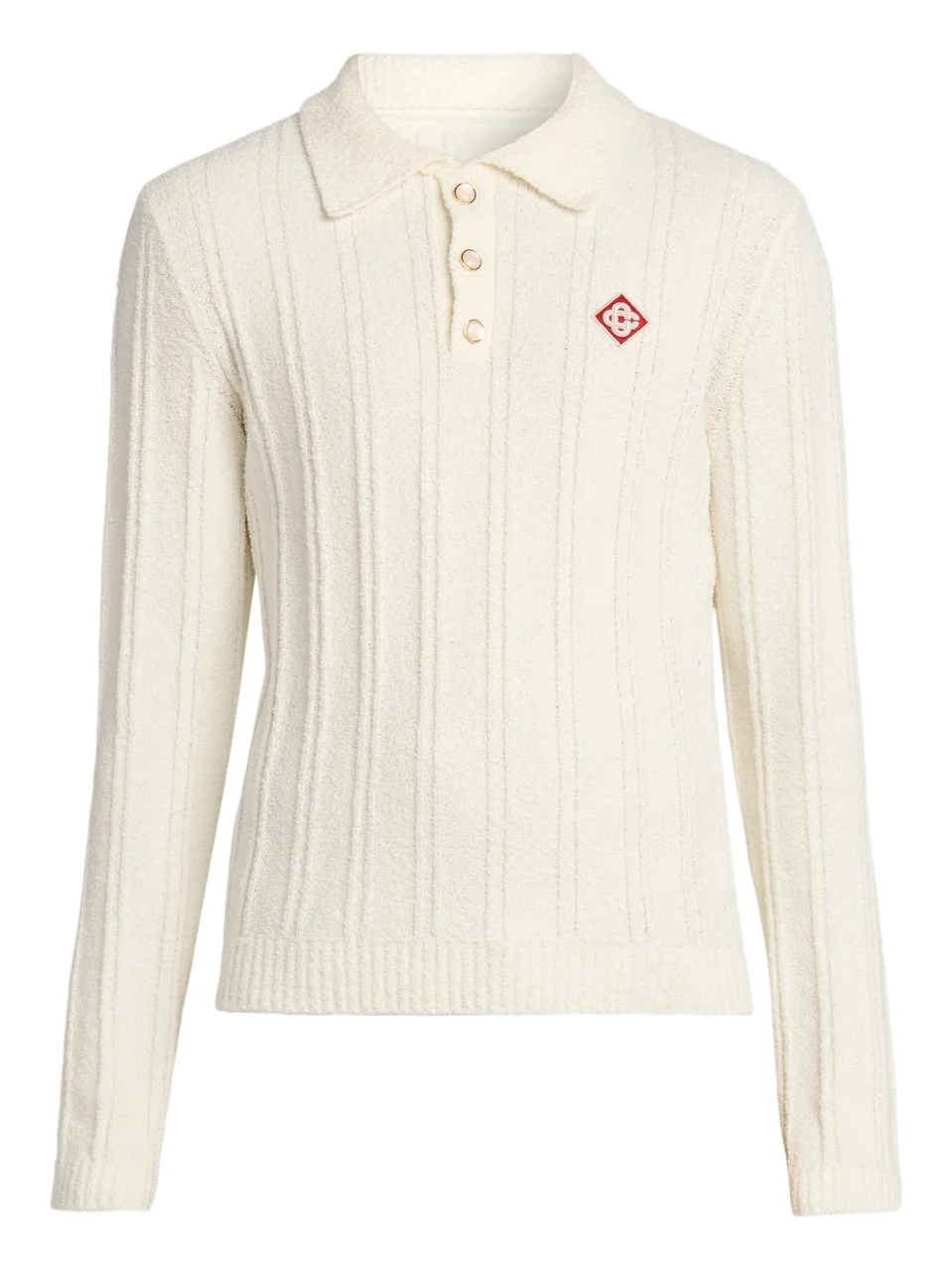 Men's Boucle-Knit Long-Sleeve Polo Shirt Men's Boucle-Knit Long-Sleeve Polo Shirt