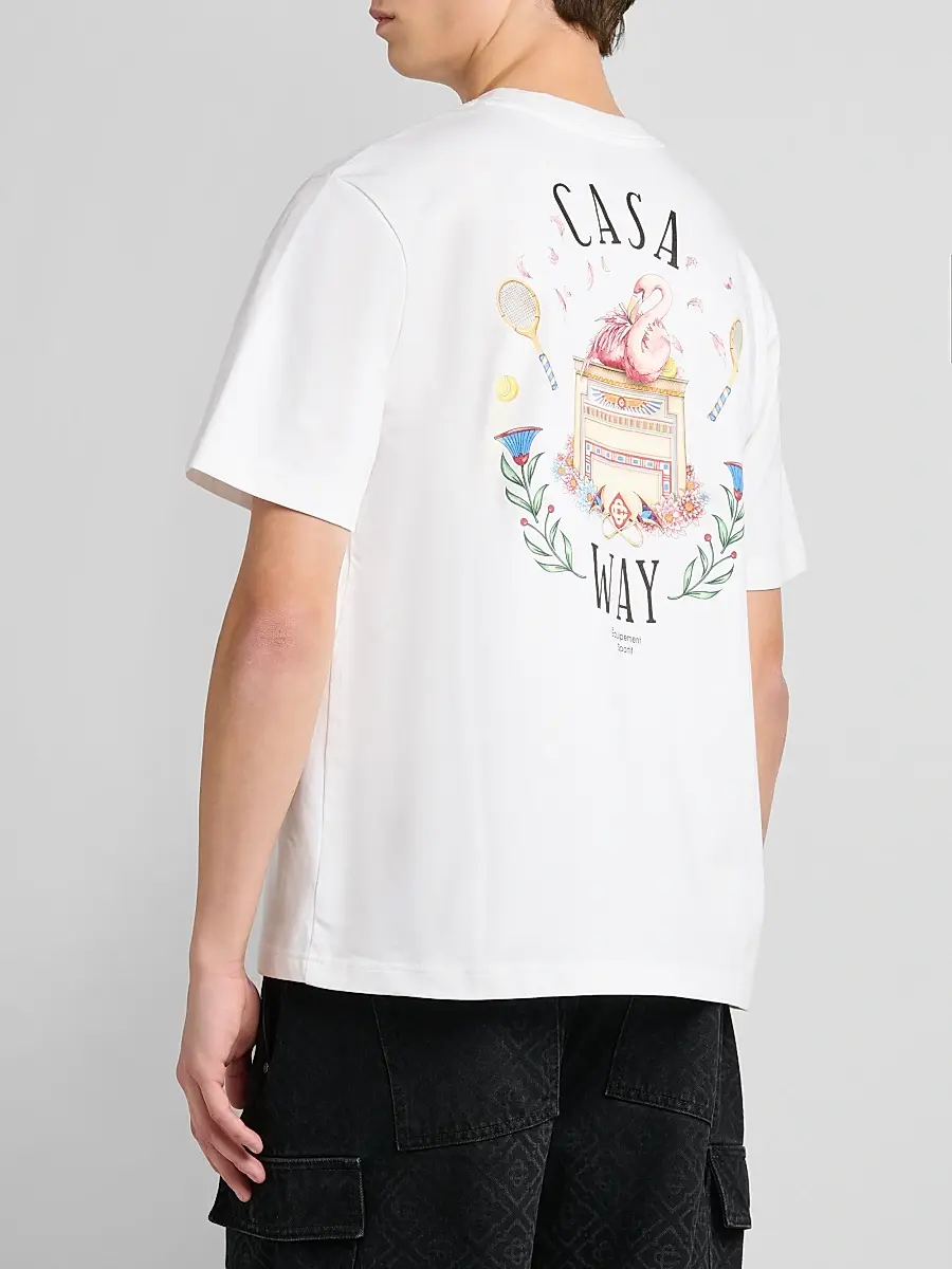 Casablanca Men's Casa Way Cotton Crewneck T-Shirt | Thumbnail 3 Casablanca Men's Casa Way Cotton Crewneck T-Shirt | Thumbnail 3
