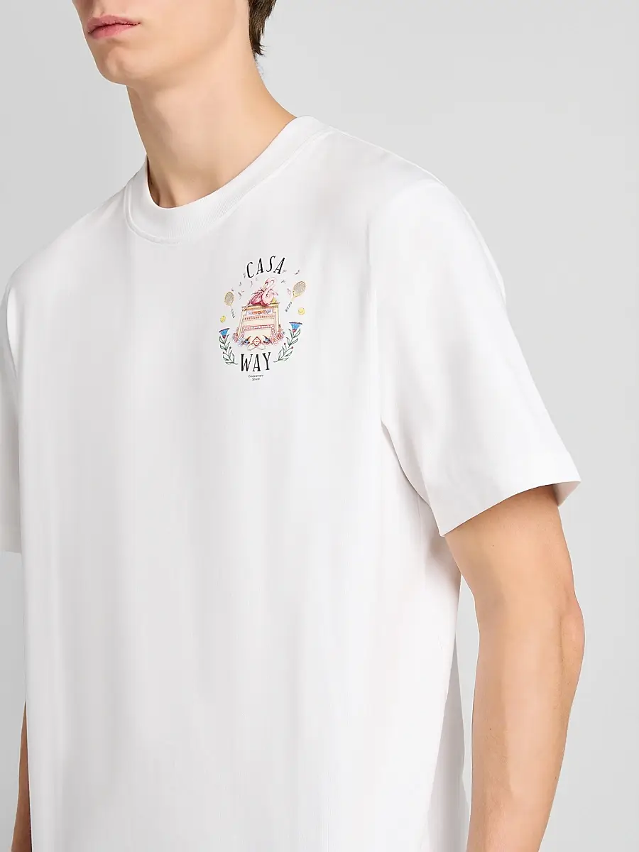 Casablanca Men's Casa Way Cotton Crewneck T-Shirt | Thumbnail 5 Casablanca Men's Casa Way Cotton Crewneck T-Shirt | Thumbnail 5