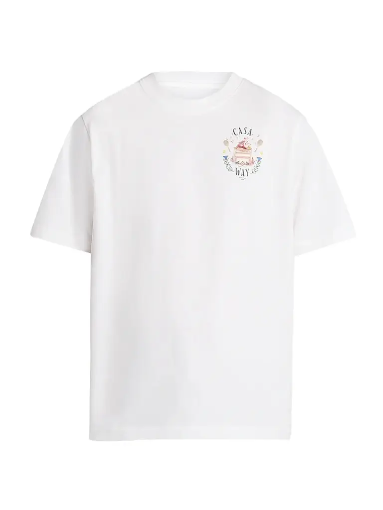 Casablanca Men's Casa Way Cotton Crewneck T-Shirt - White | Image 1 Casablanca Men's Casa Way Cotton Crewneck T-Shirt - White | Image 1