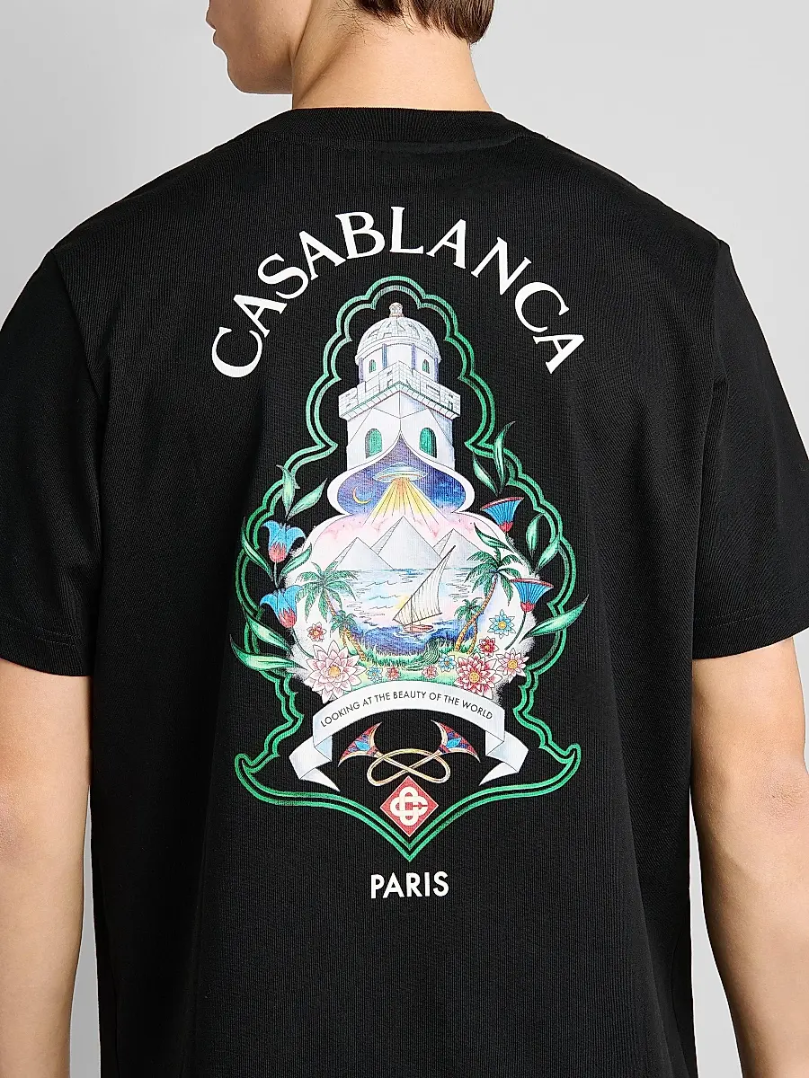 Casablanca Men's Classic Logo Graphic Cotton Crewneck T-Shirt | Thumbnail 5