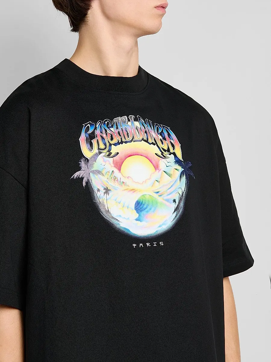 Casablanca Men's Oversized Logo Graphic Cotton Crewneck T-Shirt | Thumbnail 5 Casablanca Men's Oversized Logo Graphic Cotton Crewneck T-Shirt | Thumbnail 5