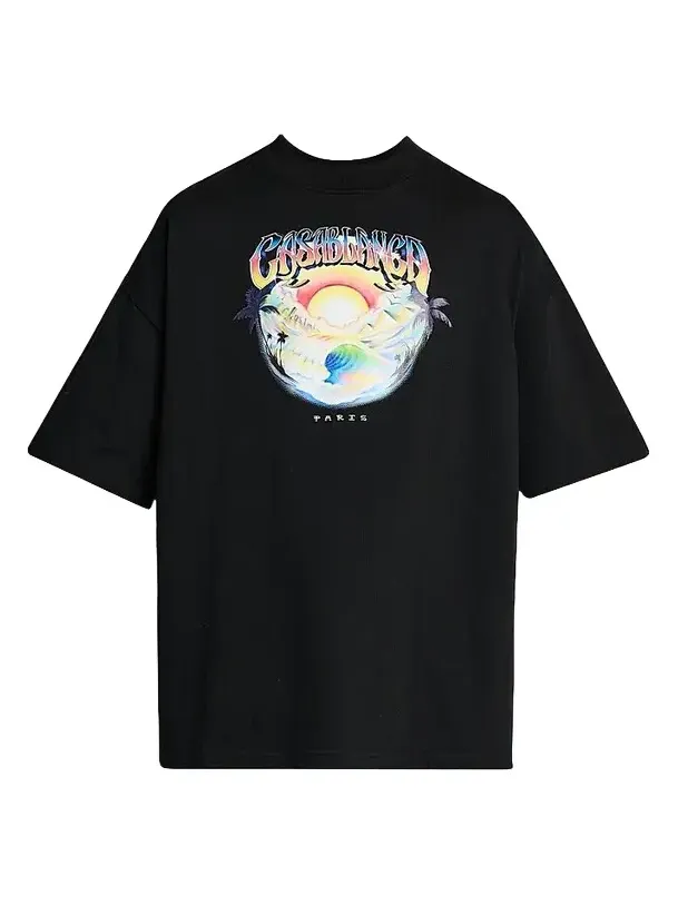 Men's Oversized Logo Graphic Cotton Crewneck T-Shirt Men's Oversized Logo Graphic Cotton Crewneck T-Shirt