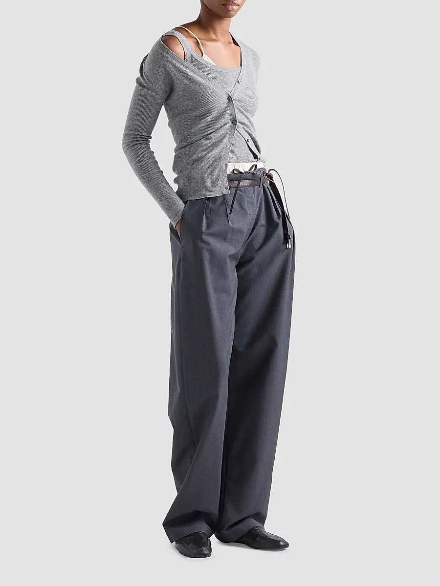 Prada Women's Ribbed Cashmere Cardigan | Thumbnail 2 Prada Women's Ribbed Cashmere Cardigan | Thumbnail 2