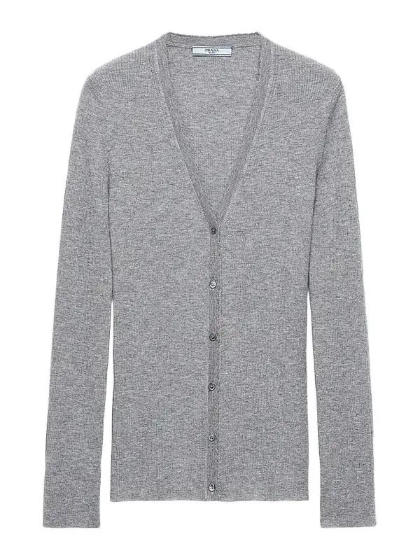 Women's Ribbed Cashmere Cardigan Women's Ribbed Cashmere Cardigan