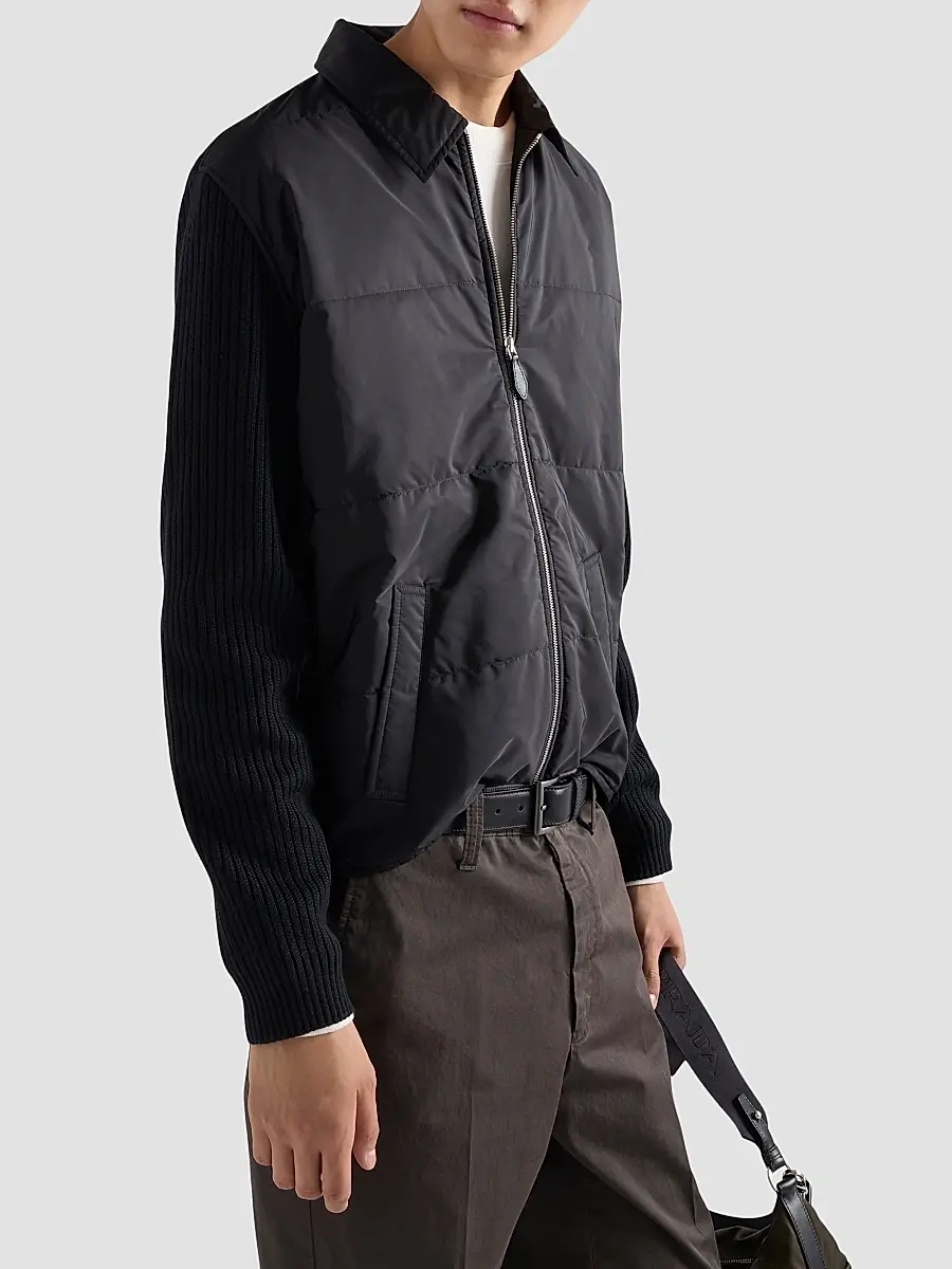 Prada Men's Wool And Re-Nylon Gabardine Cardigan | Thumbnail 4