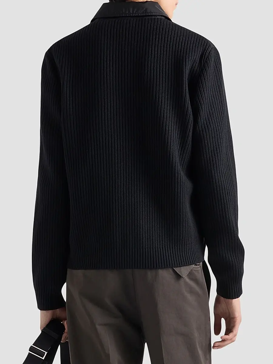Prada Men's Wool And Re-Nylon Gabardine Cardigan | Thumbnail 5