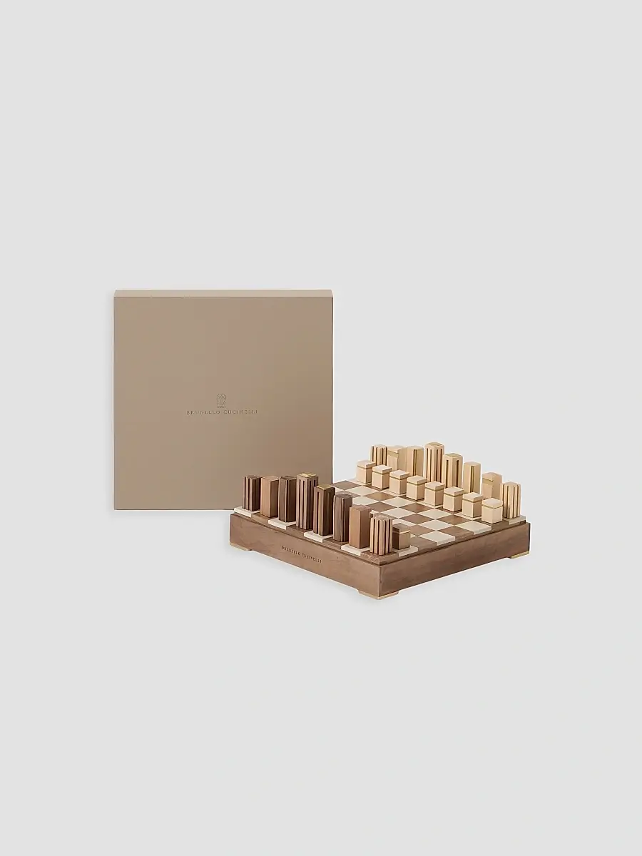 Brunello Cucinelli Wood, Sandstone and Brass Chess Set | Thumbnail 2 Brunello Cucinelli Wood, Sandstone and Brass Chess Set | Thumbnail 2