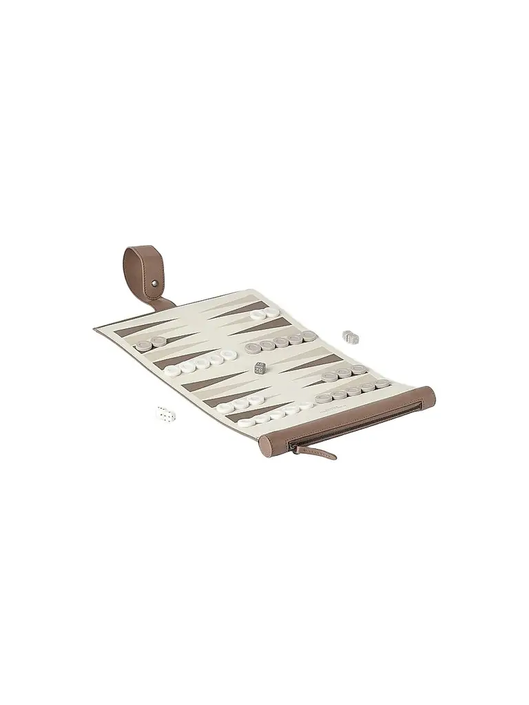 Brunello Cucinelli Calfskin and Krion Portable Backgammon Set