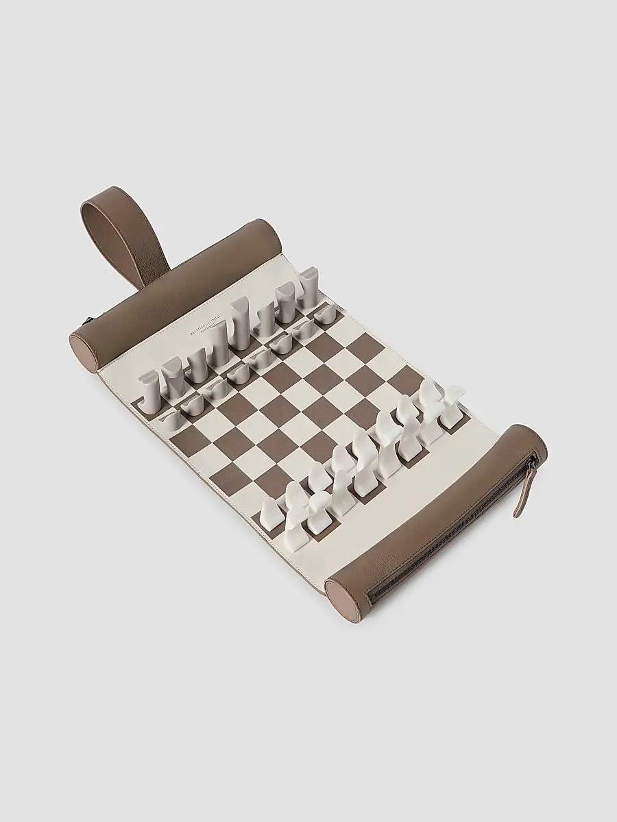 Brunello Cucinelli Calfskin and Krion Portable Chess Set | Thumbnail 2 Brunello Cucinelli Calfskin and Krion Portable Chess Set | Thumbnail 2