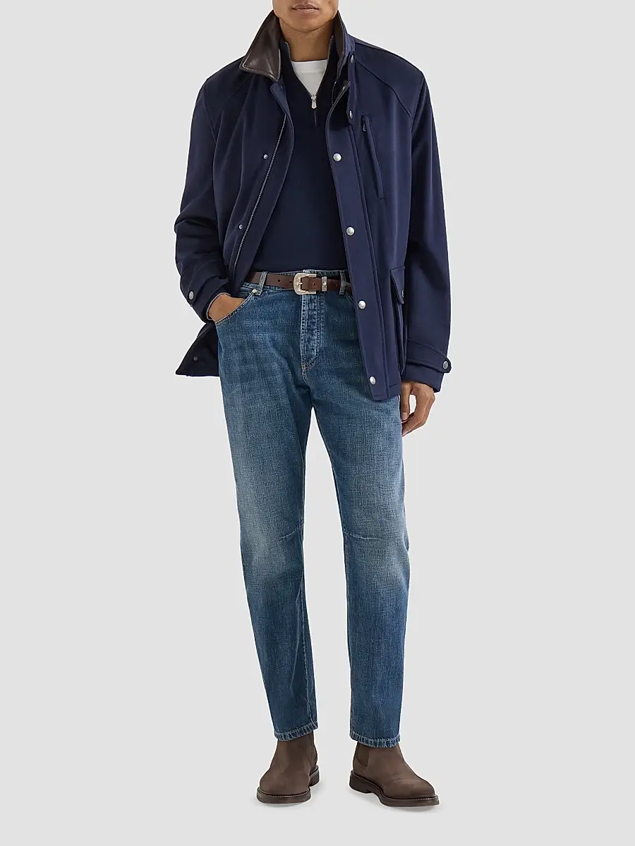 Brunello Cucinelli Men's Lightweight Denim Five-Pocket Jeans | Thumbnail 2