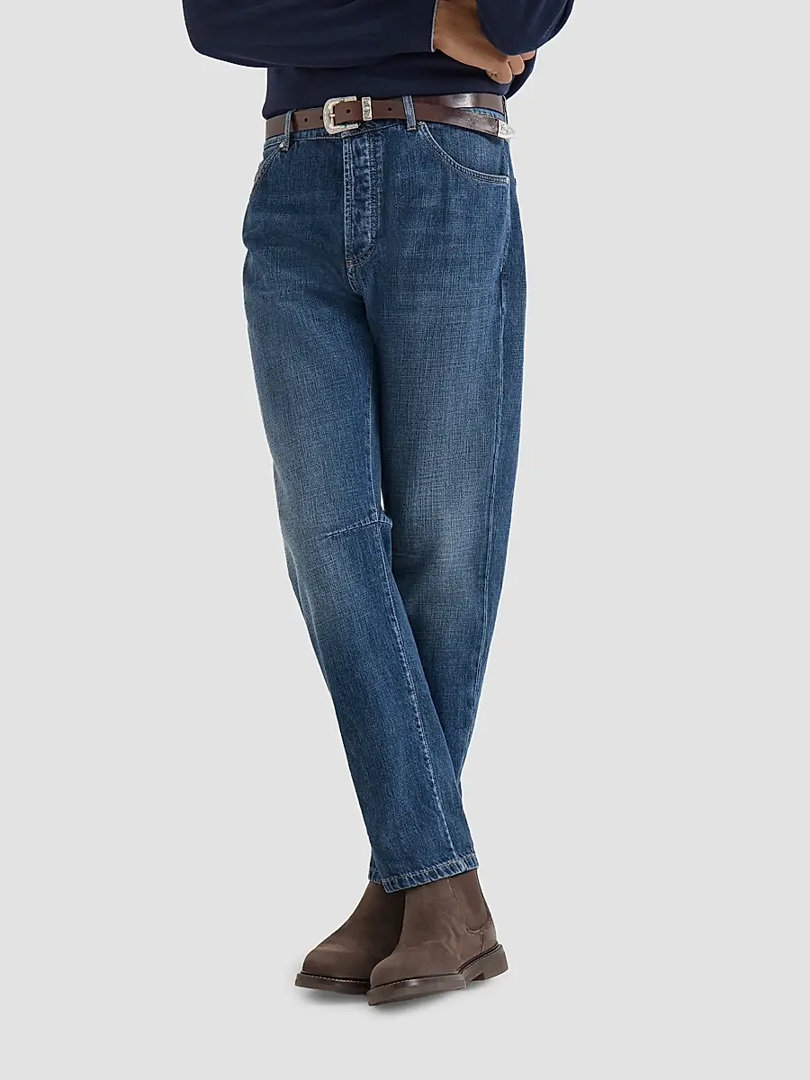 Brunello Cucinelli Men's Lightweight Denim Five-Pocket Jeans | Thumbnail 6