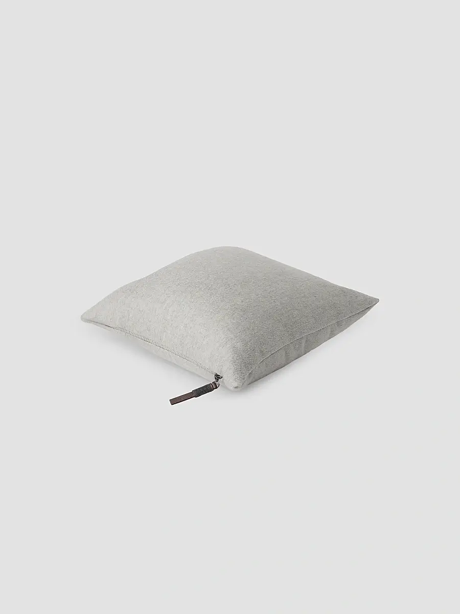 Brunello Cucinelli Double Cashmere Beaver Cloth Cushion with Shiny Zipper Pull | Thumbnail 2 Brunello Cucinelli Double Cashmere Beaver Cloth Cushion with Shiny Zipper Pull | Thumbnail 2