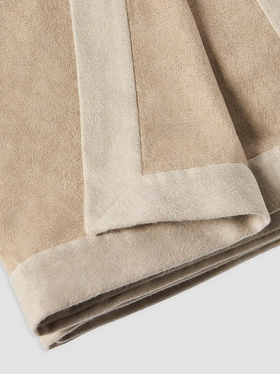 Brunello Cucinelli Cashmere Throw with Contrasting Border - Camel | Thumbnail 3