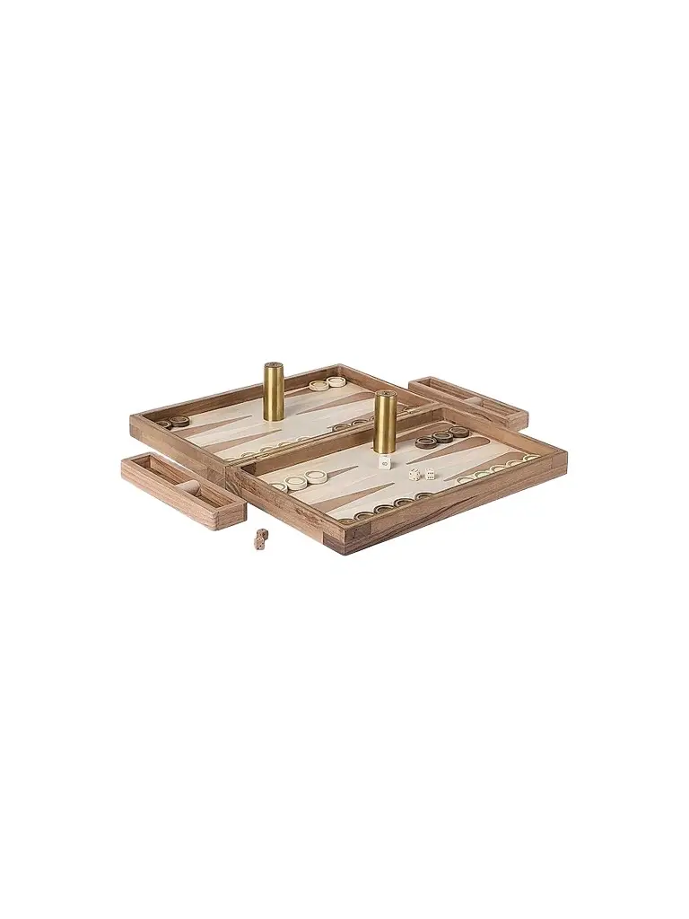 Brunello Cucinelli Wood, Sandstone and Brass Backgammon Set