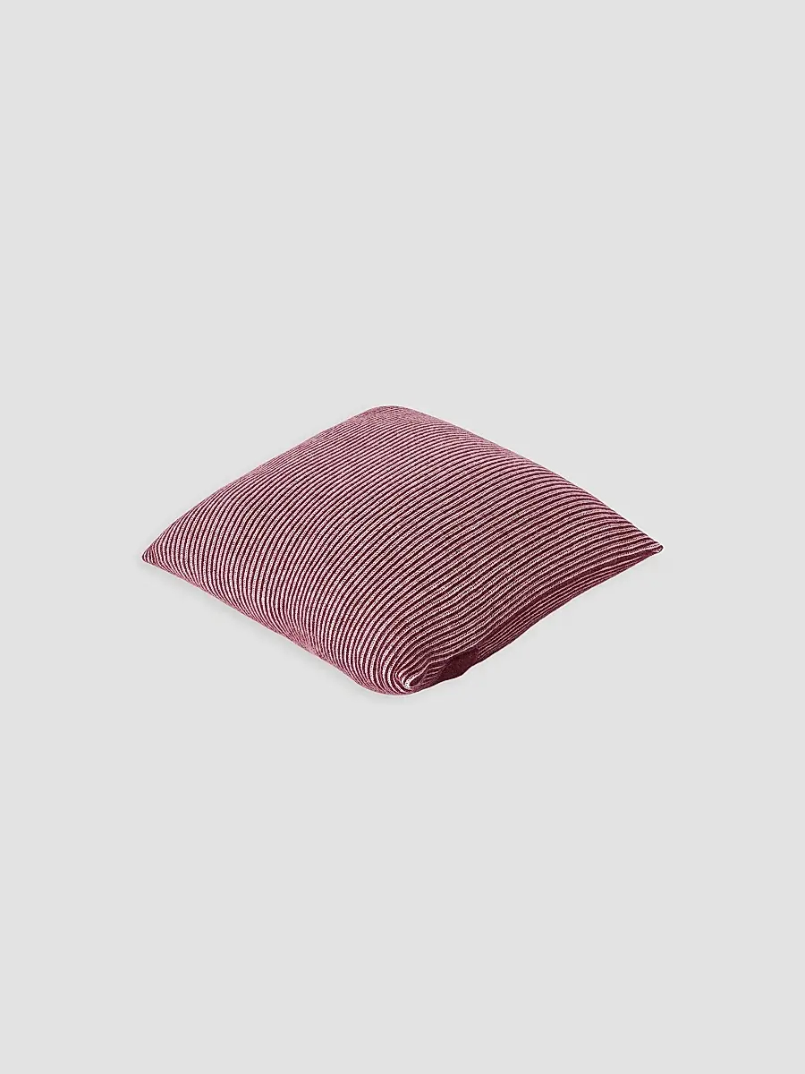 Brunello Cucinelli Cashmere Vanisé Rib Knit Cushion with Metal Buttons - Amaranth | Thumbnail 2