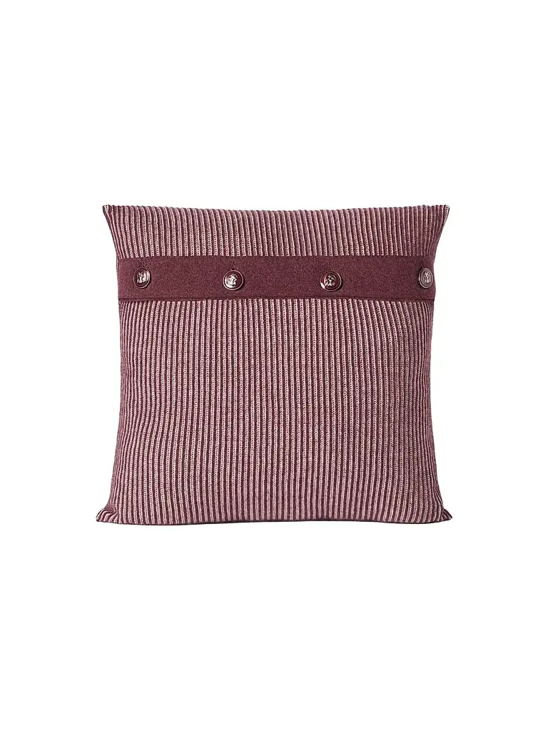 Brunello Cucinelli Cashmere Vanisé Rib Knit Cushion with Metal Buttons - Amaranth