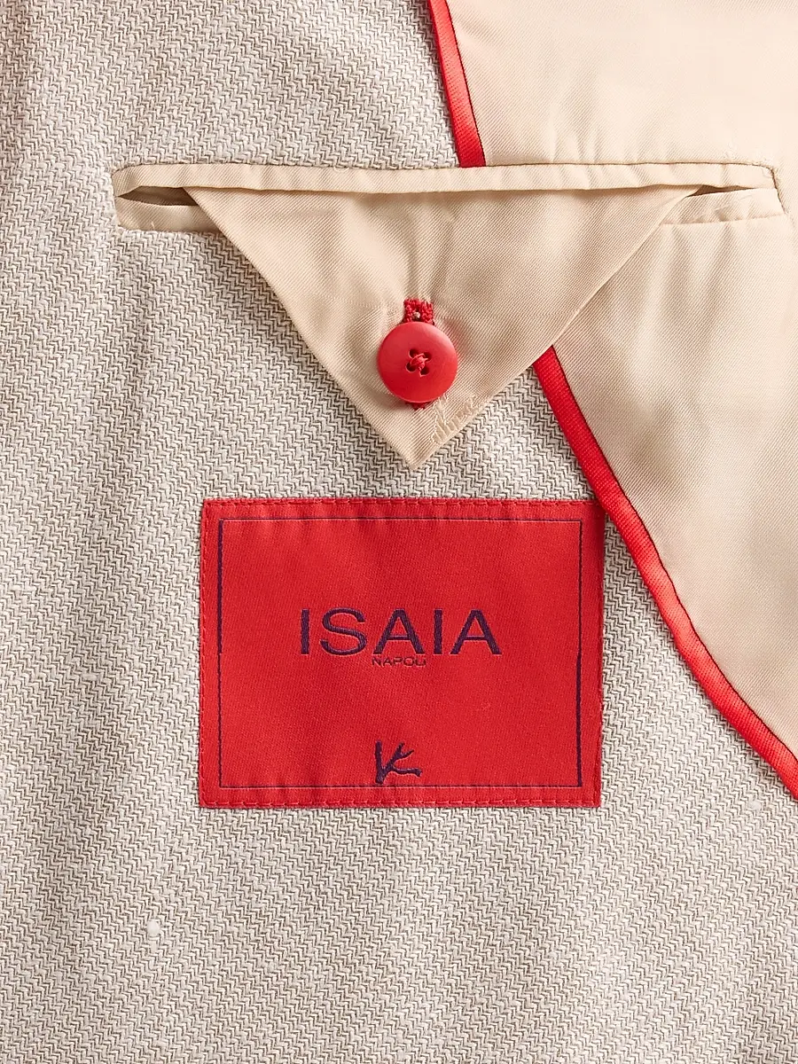 Isaia Men's Linen-Wool-Silk Woven Jacket | Thumbnail 6