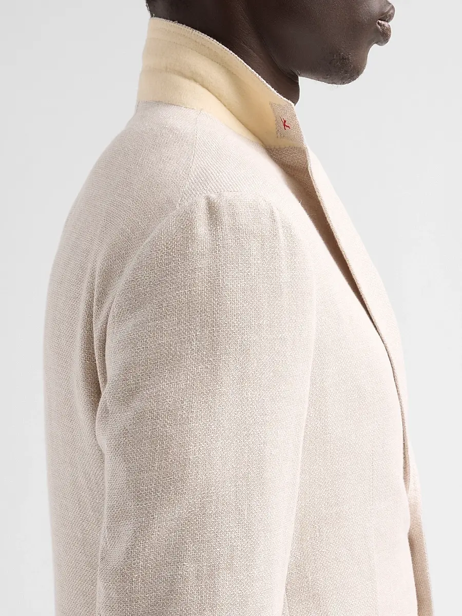 Isaia Men's Linen-Wool-Silk Woven Jacket | Thumbnail 7