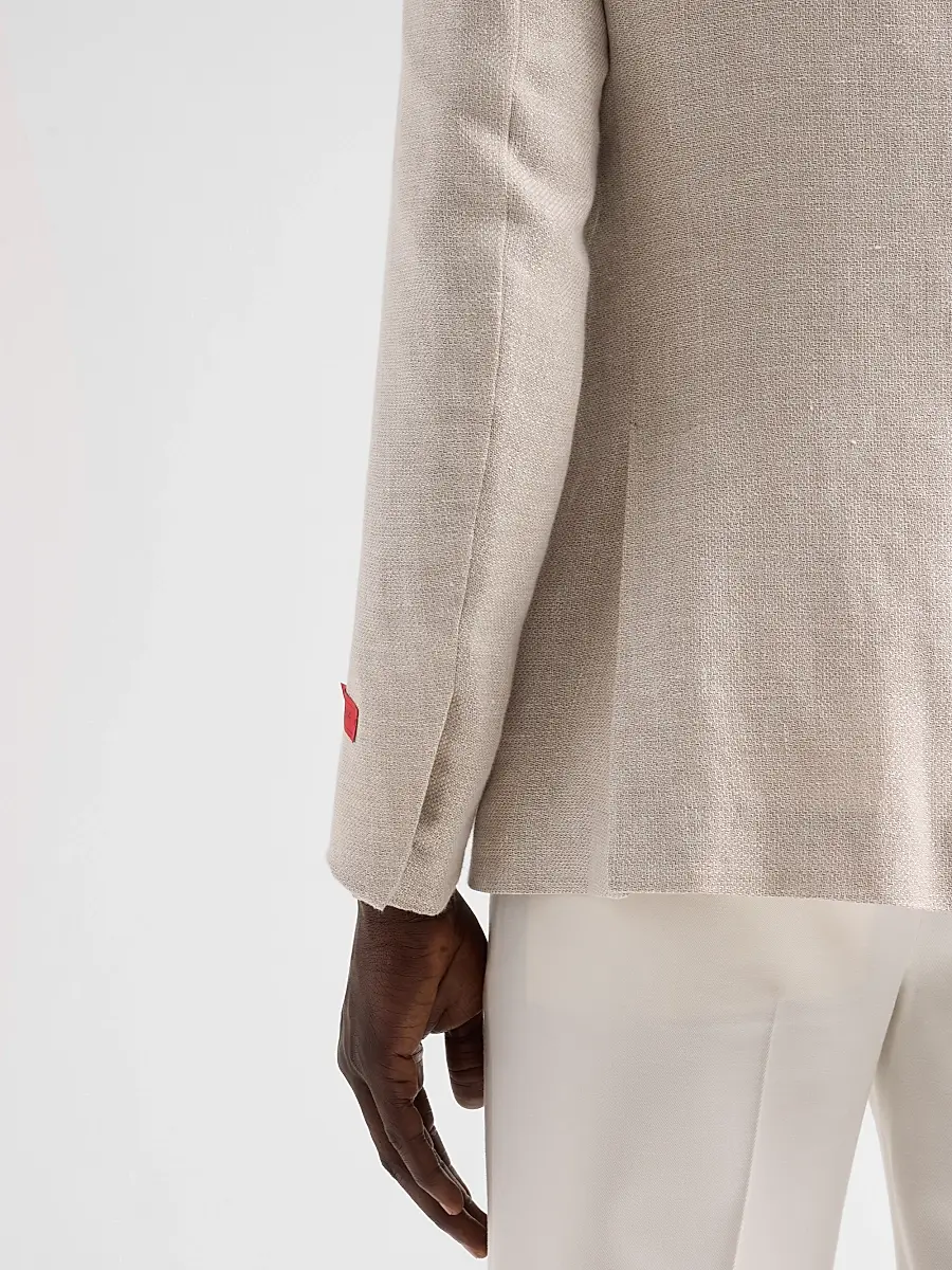 Isaia Men's Linen-Wool-Silk Woven Jacket | Thumbnail 8