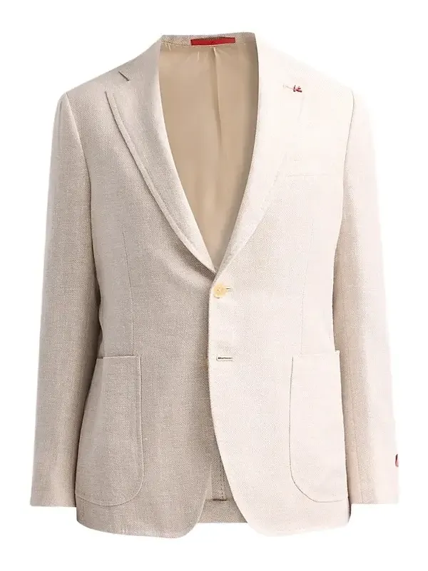 Isaia Men's Linen-Wool-Silk Woven Jacket