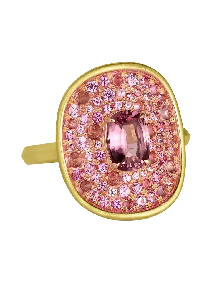Pink Sapphire New Shield Ring