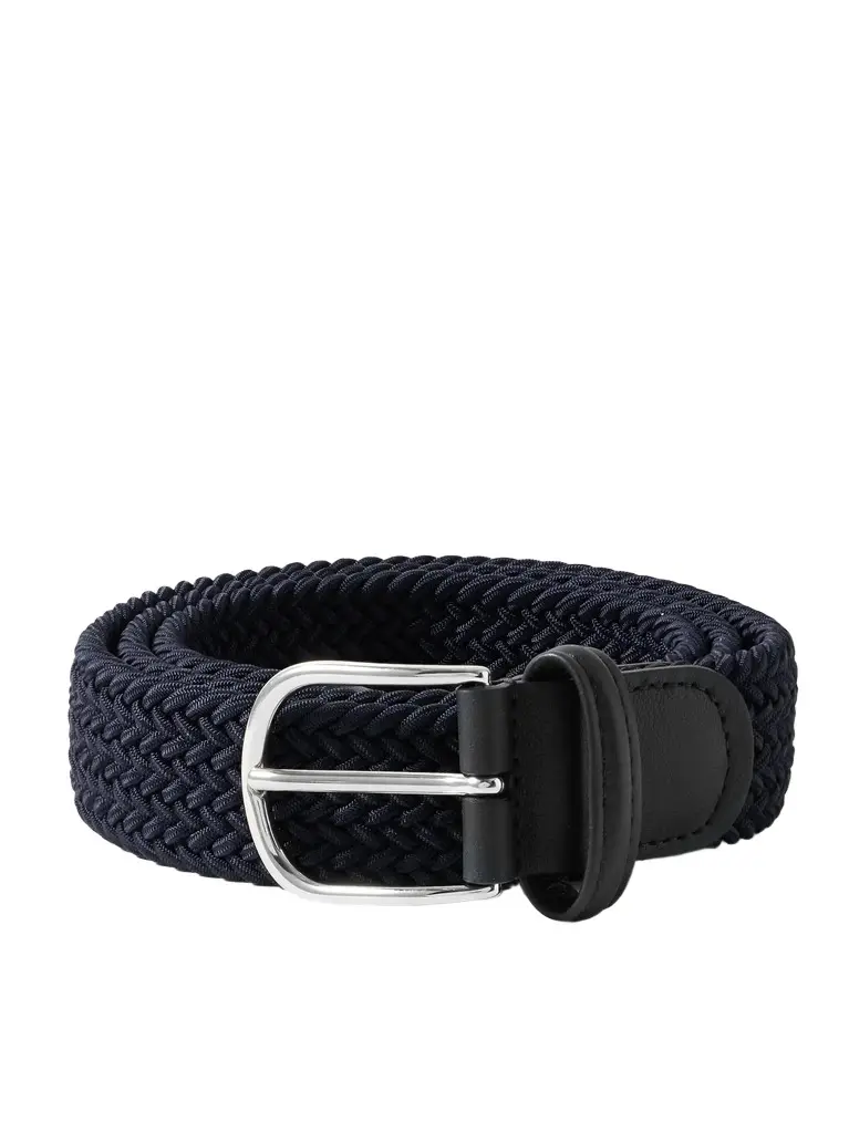 Anderson's 3.5cm Leather-Trimmed Woven Elastic Belt | Image 1 Anderson's 3.5cm Leather-Trimmed Woven Elastic Belt | Image 1