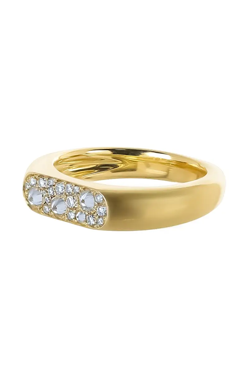 LEIGH MAXWELL Diamond Flattened Band Ring | Thumbnail 2 LEIGH MAXWELL Diamond Flattened Band Ring | Thumbnail 2