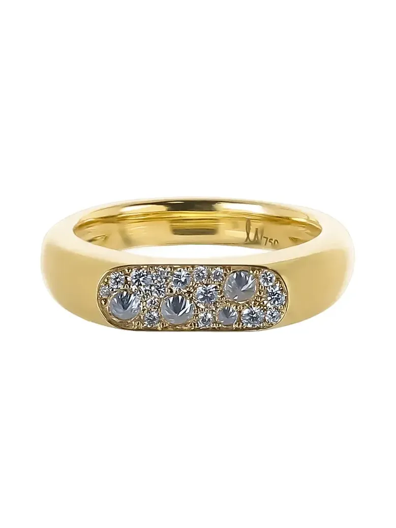 Diamond Flattened Band Ring
