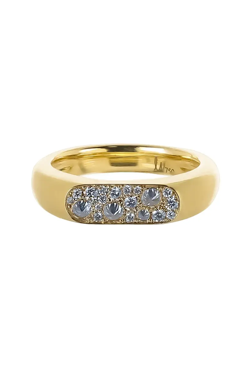 LEIGH MAXWELL Diamond Flattened Band Ring | Image 1 LEIGH MAXWELL Diamond Flattened Band Ring | Image 1