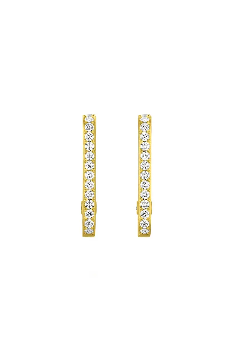 LEIGH MAXWELL Diamond Flower Rectangle Hoop Earrings | Thumbnail 5 LEIGH MAXWELL Diamond Flower Rectangle Hoop Earrings | Thumbnail 5