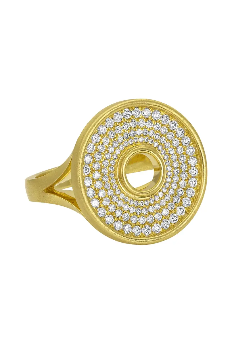 LEIGH MAXWELL Diamond Pavé Amani Disc Ring | Image 1 LEIGH MAXWELL Diamond Pavé Amani Disc Ring | Image 1