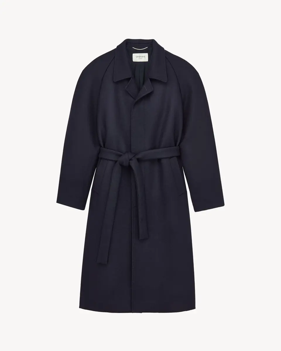 Saint Laurent Belted balmacaan in brushed wool gabardine | Thumbnail 3 Saint Laurent Belted balmacaan in brushed wool gabardine | Thumbnail 3