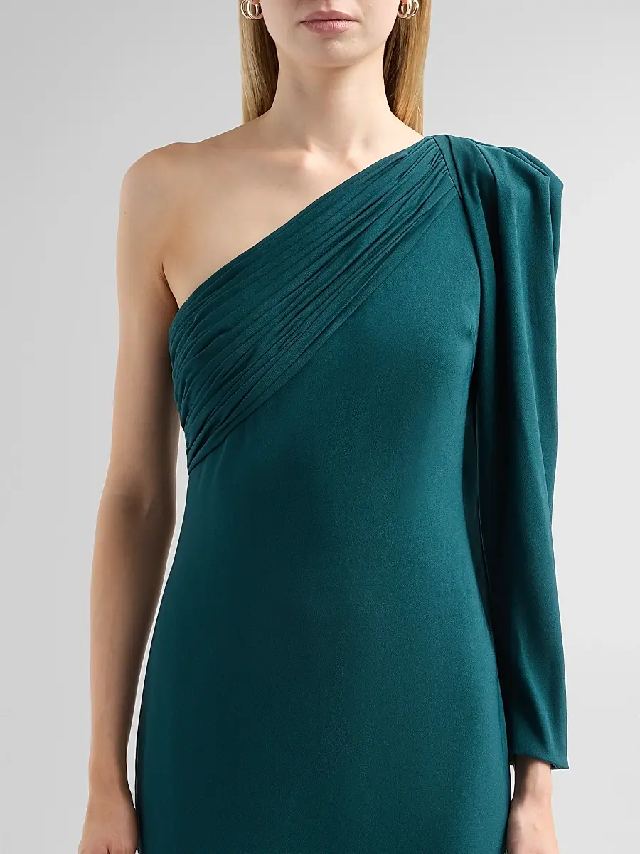 BADGLEY MISCHKA Women's One-Shoulder Draped Mermaid Gown | Thumbnail 5 BADGLEY MISCHKA Women's One-Shoulder Draped Mermaid Gown | Thumbnail 5