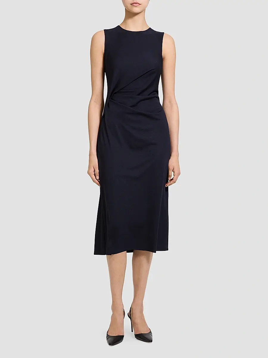 Theory Women's Draped Tuck Sweater Midi Dress | Thumbnail 2