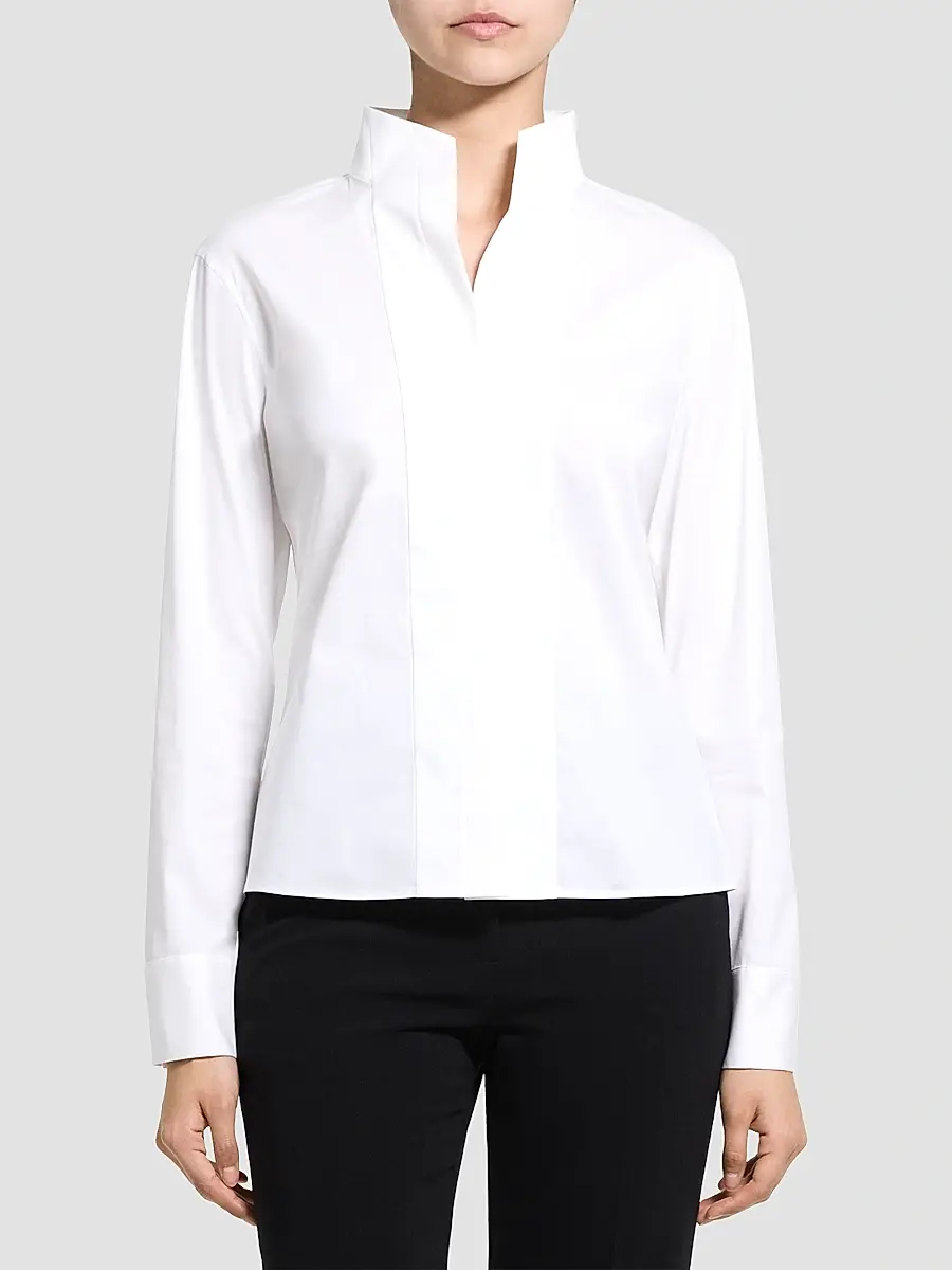 Theory Women's Tailored Cotton-Blend Shirt | Thumbnail 4 Theory Women's Tailored Cotton-Blend Shirt | Thumbnail 4