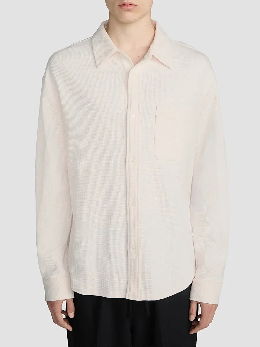 Frame Men's Waffle Textured Cotton Shirt | Thumbnail 3