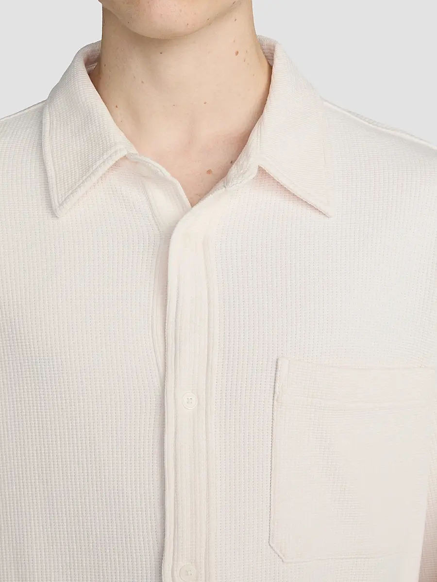 Frame Men's Waffle Textured Cotton Shirt | Thumbnail 4