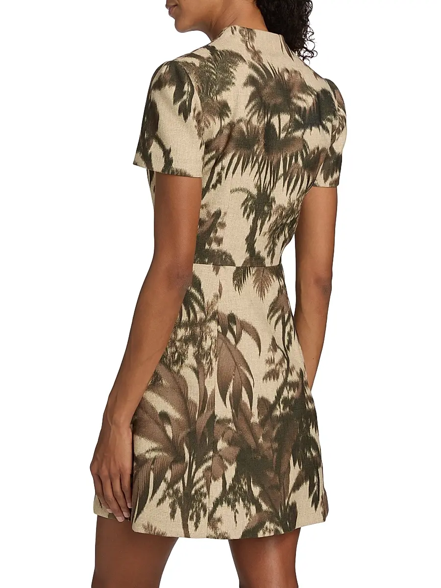 Oscar de la Renta Women's Palm-Print Cotton-Blend Cargo Shirtdress | Thumbnail 5 Oscar de la Renta Women's Palm-Print Cotton-Blend Cargo Shirtdress | Thumbnail 5