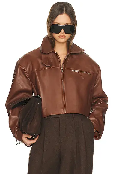 Helsa The Leather Oversized Moto Jacket | Image 1 Helsa The Leather Oversized Moto Jacket | Image 1