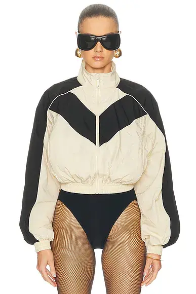 Ronny Kobo Brenton Cropped Jacket in Beige | Image 1 Ronny Kobo Brenton Cropped Jacket in Beige | Image 1